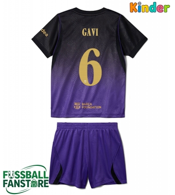 Barcelona Paez Gavi #6 Replik Auswärtstrikot Kinder 2026-27 Kurzarm (+ Kurze Hosen)